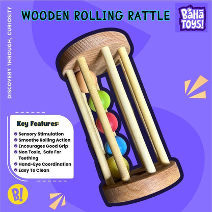 Wooden Rolling Rattle