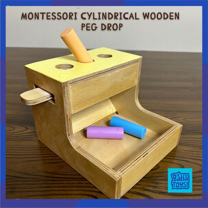 Cylindrical wooden peg drop