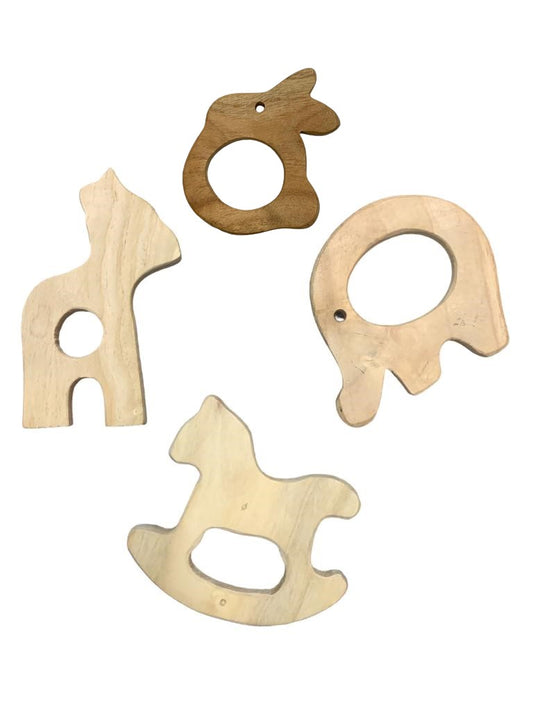 Wooden Teethers - Set of 4 - Animal Kingdom